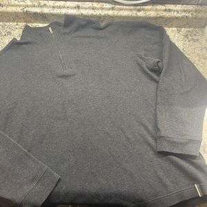 Axis Modern Coast Men's 1/4 Zip Pullover Sweater Gray Large Cotton Cashmere Blnd